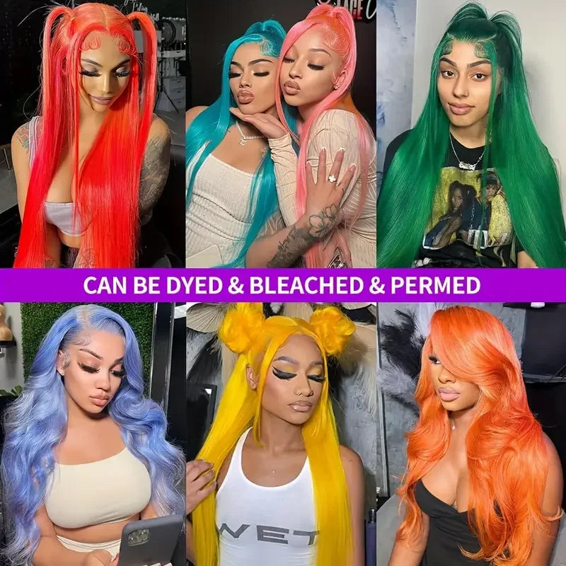Wig HD Transparent 200 Density Bone Straight 613 Lace Frontal Human Hair Wigs Colored 30 40 Inch 13x6 Lace Front 100% Human Hair Wigs