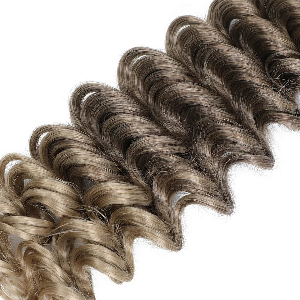 Wig Deep Wave Twist Braiding Hair Extensions and Accessories For Women High Quality Synthetic Crochet Braids Hair 24 Inch Wigs Ombre Bug Brown Afro Curls