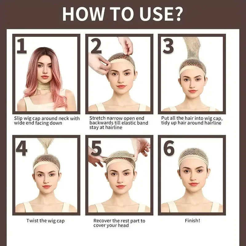 Wig Caps for Women, Hair Wigs Net for Wig, Mesh Wig Cap for Long Hair Style, Natural Nude, Black