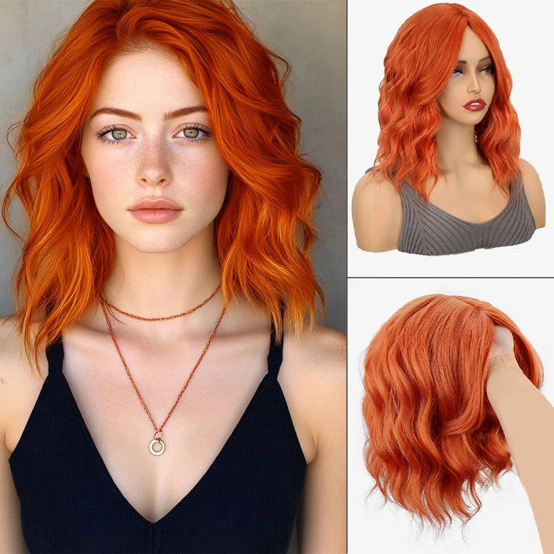 WIGSIN 12Inch Wig Synthetic Platinum Blonde Highlight Short Wace Curly Hair Wigs