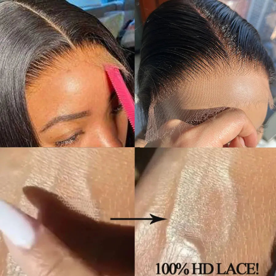 Skinlike HD Lace Frontal 13X4 13X6 Human Hair Wigs Closures Pre Plucked Invisible HD Lace Free Part 7x7 6x6 5x5 HD Lace Closure Only Wig