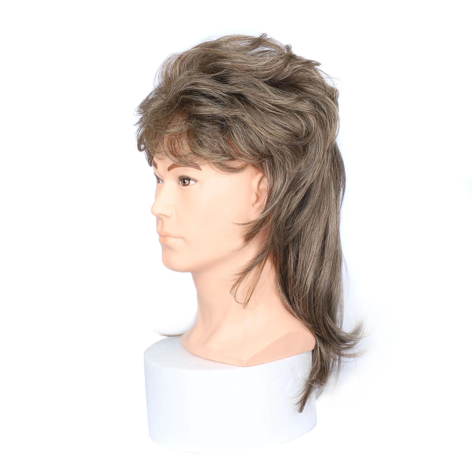 Hair Wigs Vintage 80s Mullet Wig for Men Unisex Curly Permed Black Brown Synthetic Hairpiece for Cosplay Party Women Daily Use