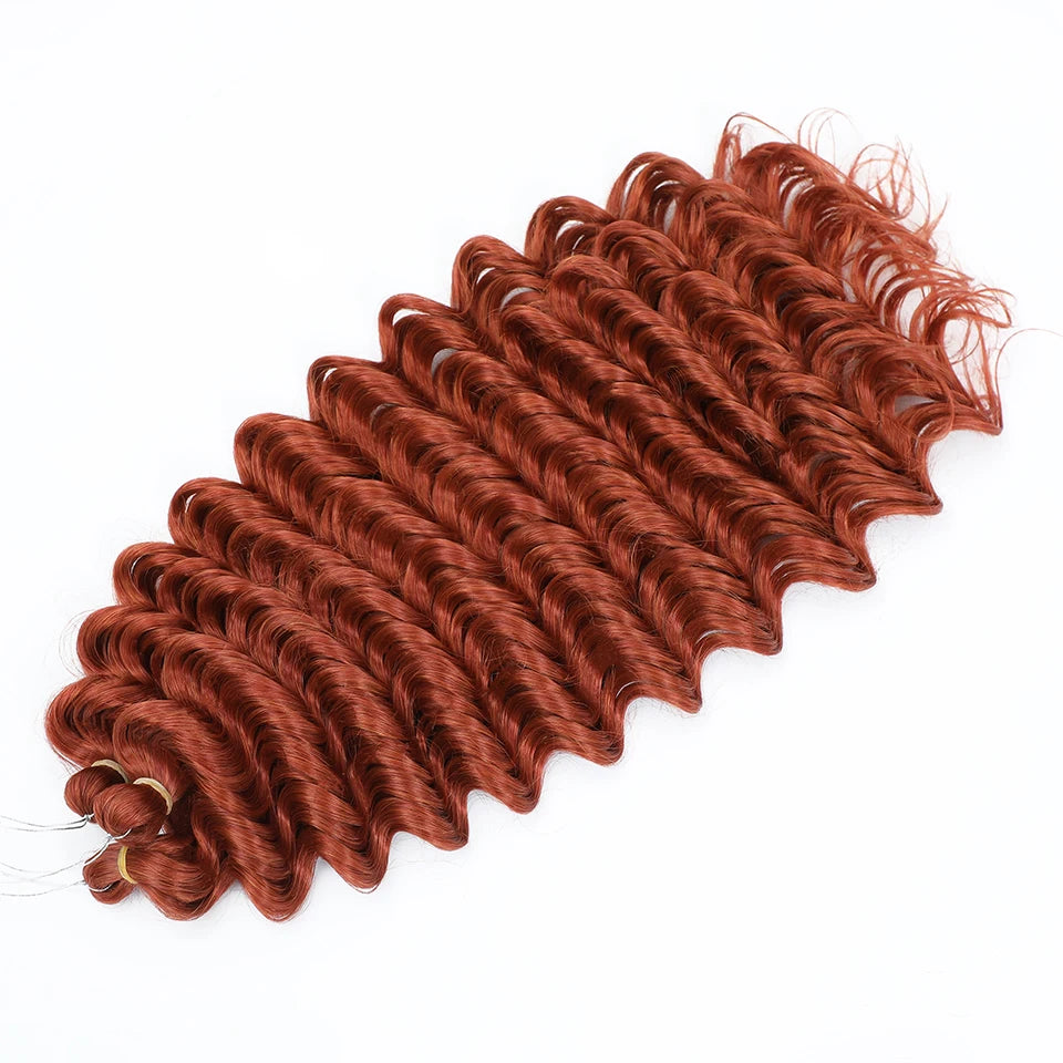 Wig Deep Wave Twist Braiding Hair Extensions and Accessories For Women High Quality Synthetic Crochet Braids Hair 24 Inch Wigs Ombre Bug Brown Afro Curls