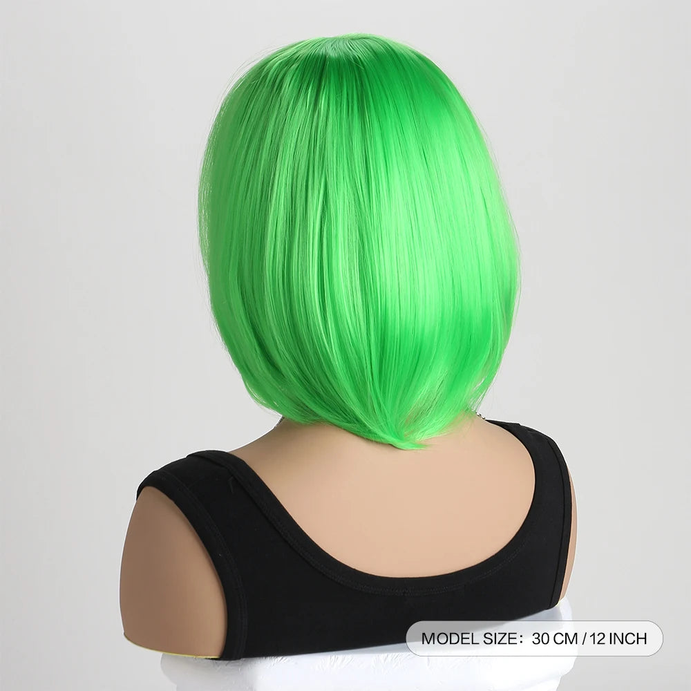 Heat Resistant Short Bob Wig with Bangs for Women Hair Wigs Perfect for Halloween Birthday Costume Party Or Daily Use, Hair Style