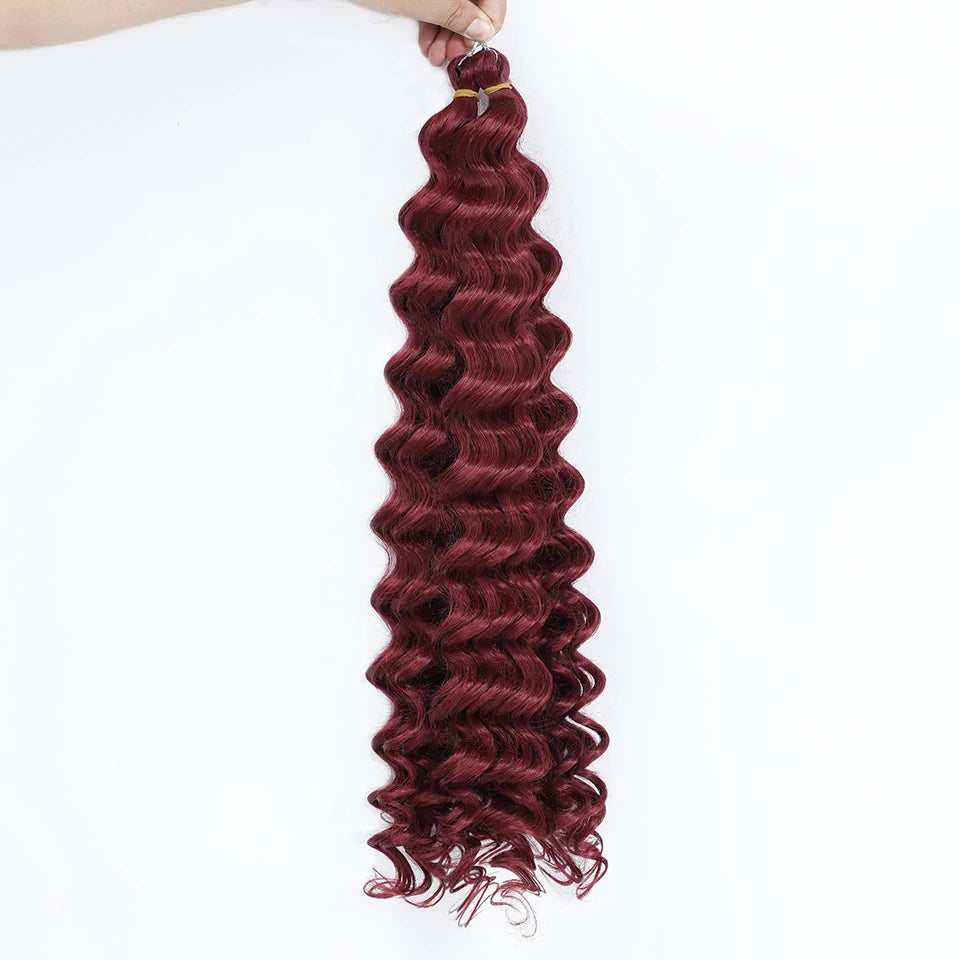 Wig Deep Wave Twist Braiding Hair Extensions and Accessories For Women High Quality Synthetic Crochet Braids Hair 24 Inch Wigs Ombre Bug Brown Afro Curls