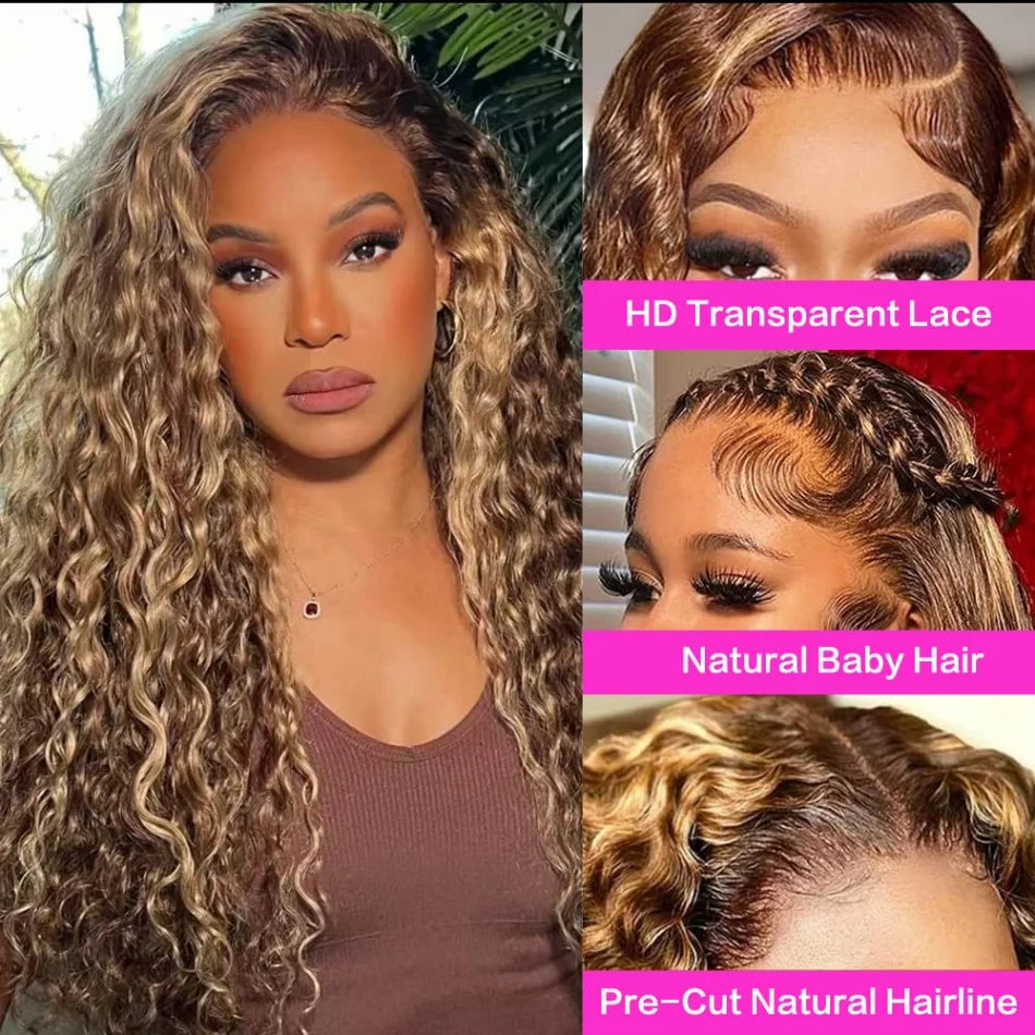 P427 Highlight Wig Human Hair Style Wigs Hd Lace Wig 13X6 Human Hair Deep Wave Frontal Wig Curly P1B30 Lace Front Hair Wigs Brazilian 250 Density