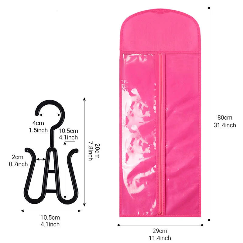 Wig storage bag, organizing bag, wigs case, wig-specific transparent bag, zipper bag