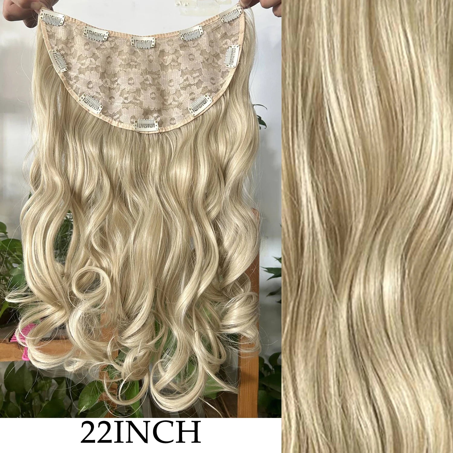 7Pcs/Set 16 Clips Wig Hair Accessories Extension Black Long Straight Natural Hair Wigs Ombre Hairpiece Heat Resistant Fiber For Women Hair Style