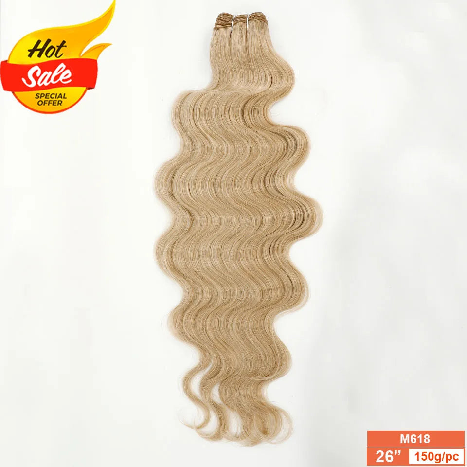 30Inches 200Grams Wig Magicae Rainbow Brown Brazilian Body Wave Bundles Colored Blond 27/613 Natural High Temperature Synthetic Hair Style Wigs