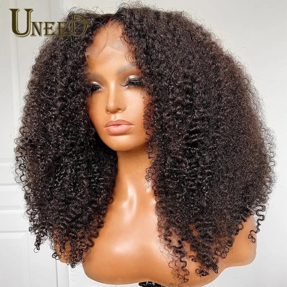 Mongolian Kinky Curly Wig Human Hair 13x4 Curly Lace Front Human Hair Wigs Hair Kinky Curly Lace Closure Wig For Women 180 Density