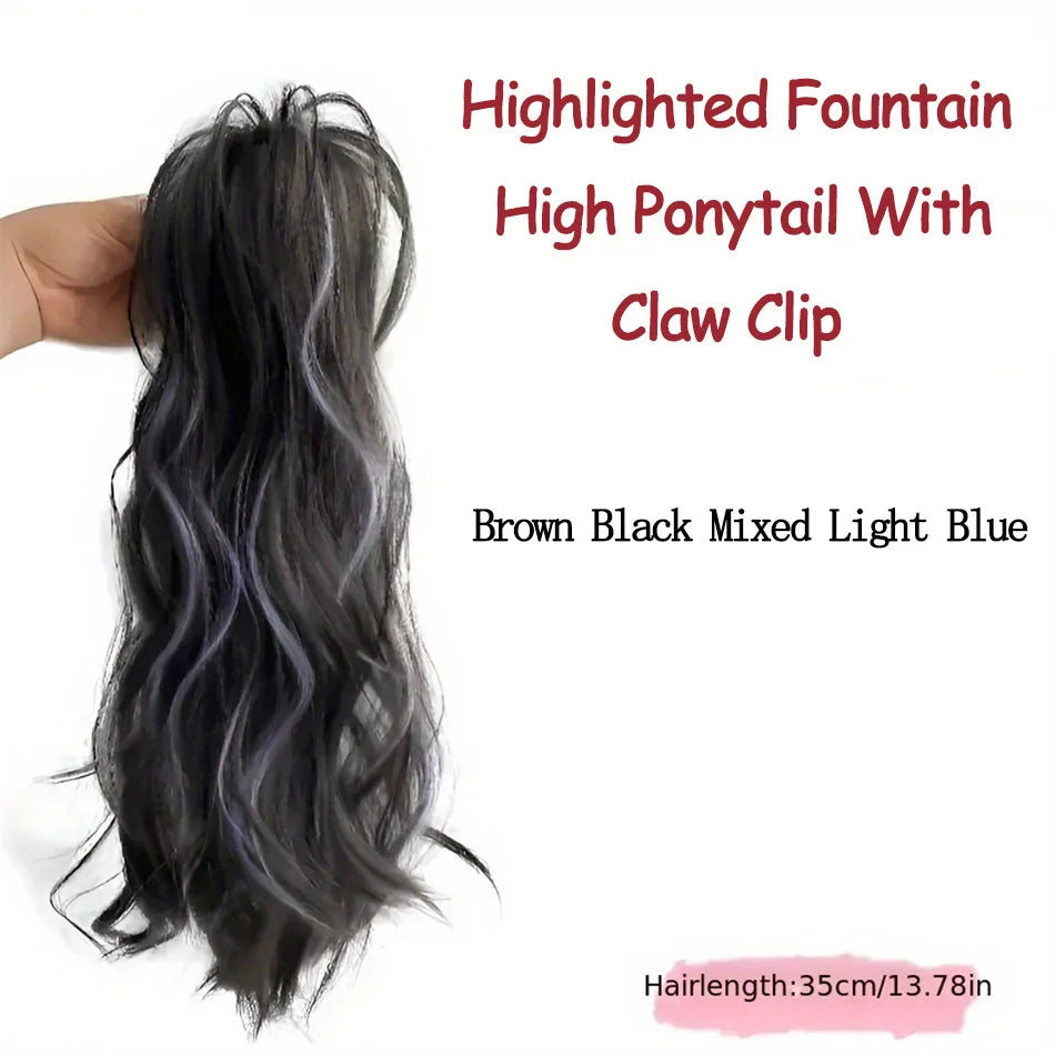12Inch Short Wavy Synthetic Claw Clip Ponytail Hair Extensions and accessories wigs Heat Resistant Hair Ponytail With Grab Clips For Women Hair Style Daily Use