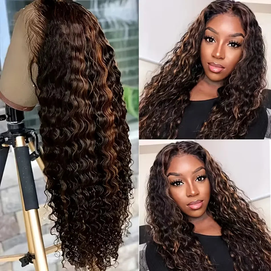 P427 Highlight Wig Human Hair Style Wigs Hd Lace Wig 13X6 Human Hair Deep Wave Frontal Wig Curly P1B30 Lace Front Hair Wigs Brazilian 250 Density