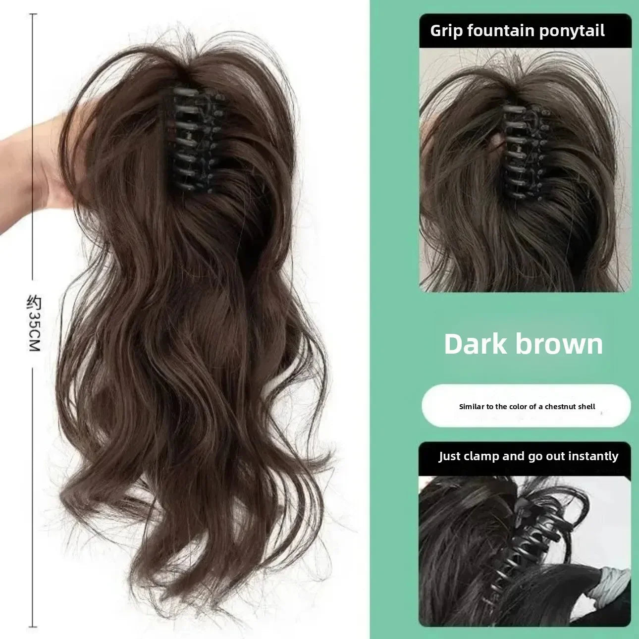 12Inch Short Wavy Synthetic Claw Clip Ponytail Hair Extensions and accessories wigs Heat Resistant Hair Ponytail With Grab Clips For Women Hair Style Daily Use