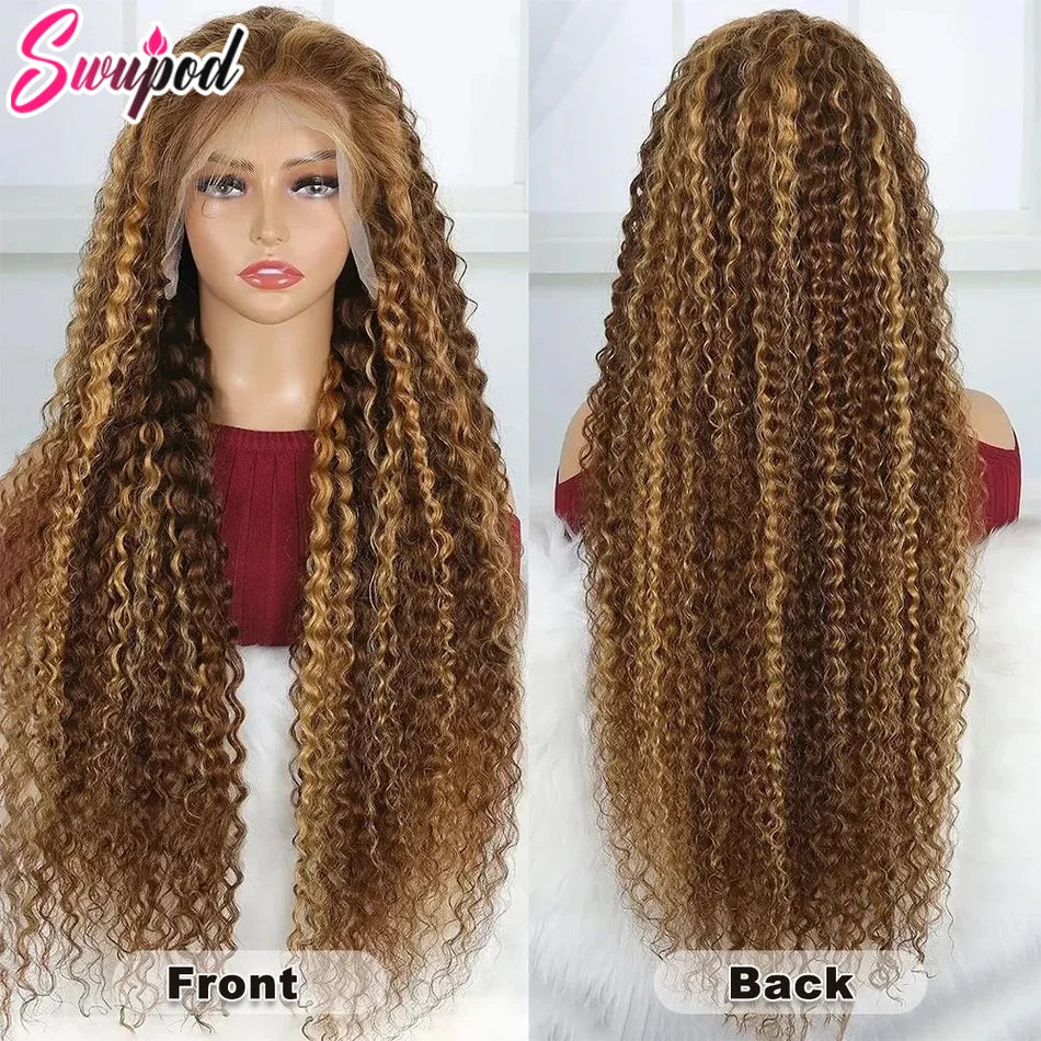 Highlight Deep Wave Wig 100%Human Hair Style Wigs 13x6/13X4 HD Lace Frontal Wig Honey Blonde 13x4 Lace Front Human Hair Wigs For Women
