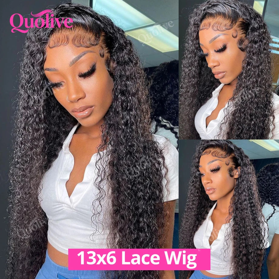Deep Wave Frontal Wig 13x6 Hd Lace Curly Human Wigs Hair Loose Water Wave 30 - 40 Inch 13x4 Hd Lace Front Wigs For Black Woman