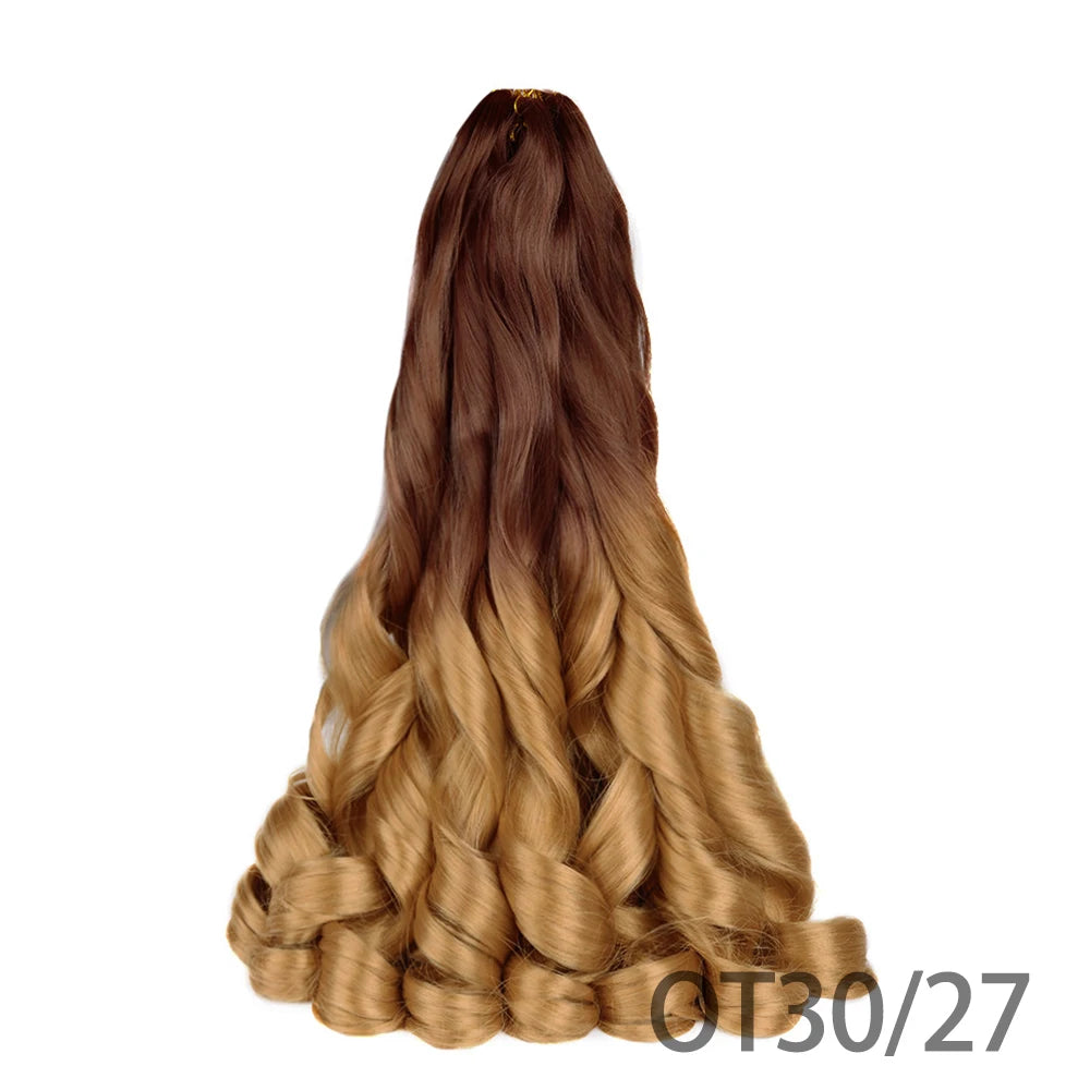 French Curly Braiding Hair Wigs Pre Stretched Bouncy Braiding Wig Hair Easy Braid Curl Braids, Lightweight Synthetic Wavy Hair Accessories and Extensions for Women
