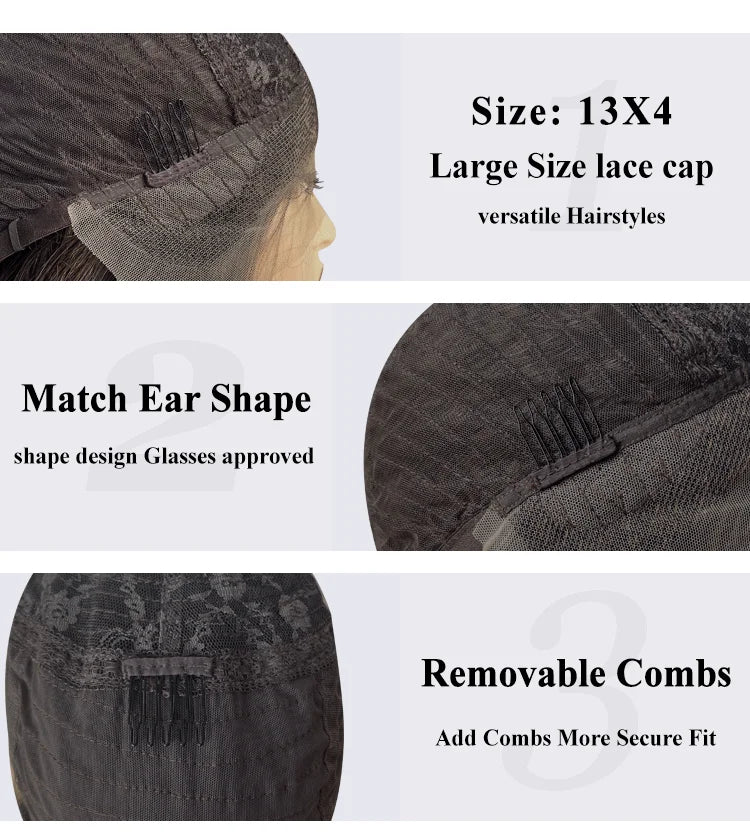 Authentic European Blonde Synthetic Wigs Brown Root short Hair Style Wig Jewish Hair 13x4 Lace Front Wig For Women Daily Party Use