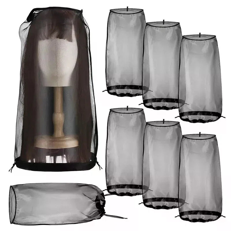 Wig Bags Adjustable Hair Wigs Storage For Multiple Wigs With Drawstring Portable Wig Storage Bags