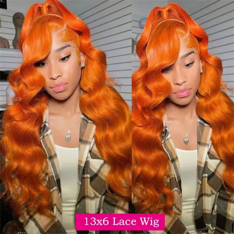 30 Inch Ginger 13x6 Hd Lace Front Human Hair Wig 13x4 Hd Lace Frontal Orange Ginger Colored Body Wave Human Hair Wigs for Women