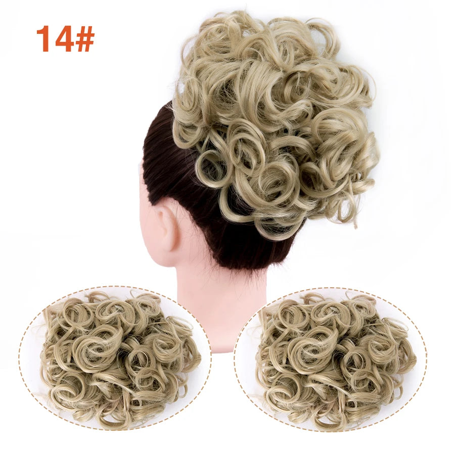 Leeons Syntheic Chignon Hair Wigs piece Curly Bun Hair Extensions and Accessories Scrunchie Updo Hair Pieces Combs In Messy Bun Hair Piece For Women Wig