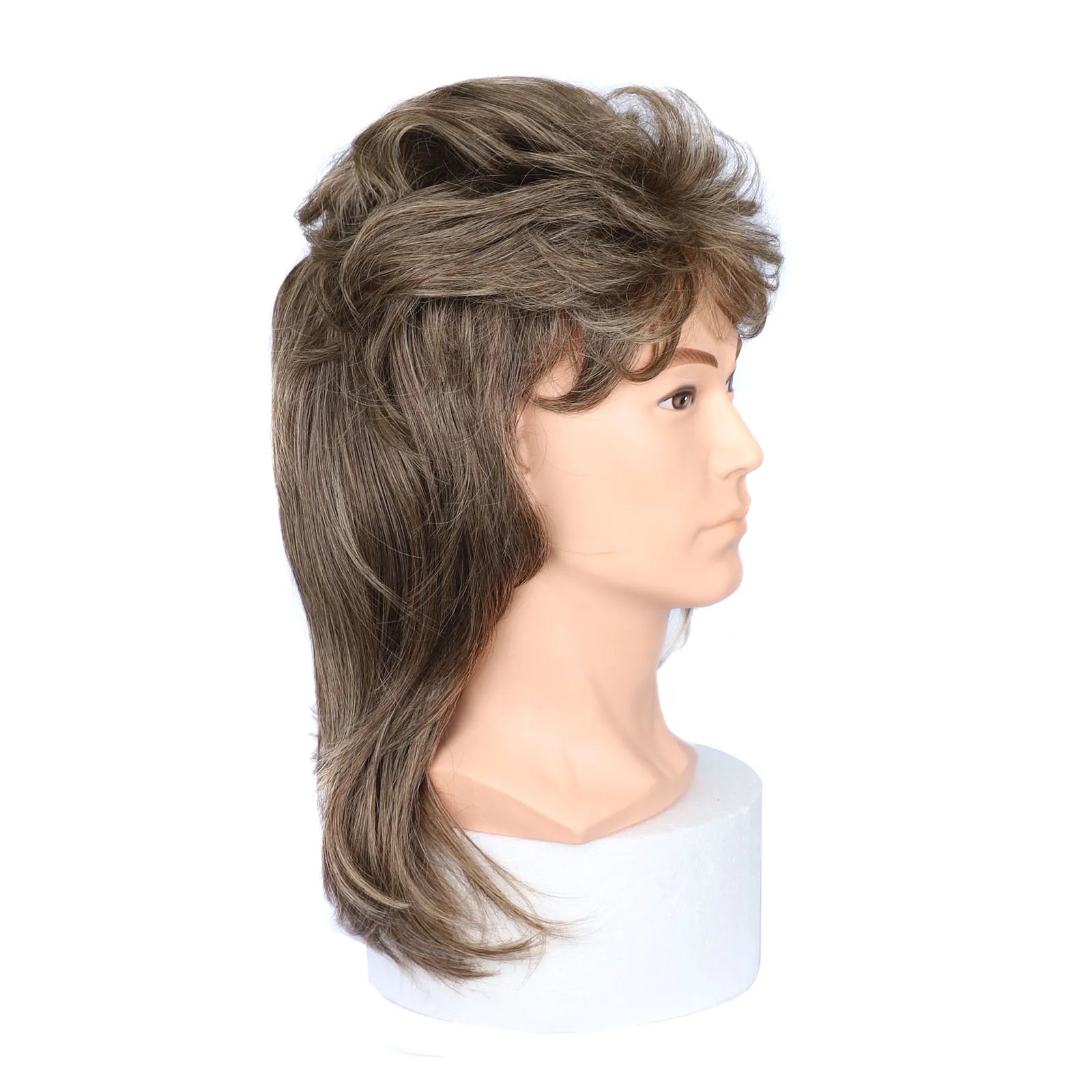 Hair Wigs Vintage 80s Mullet Wig for Men Unisex Curly Permed Black Brown Synthetic Hairpiece for Cosplay Party Women Daily Use