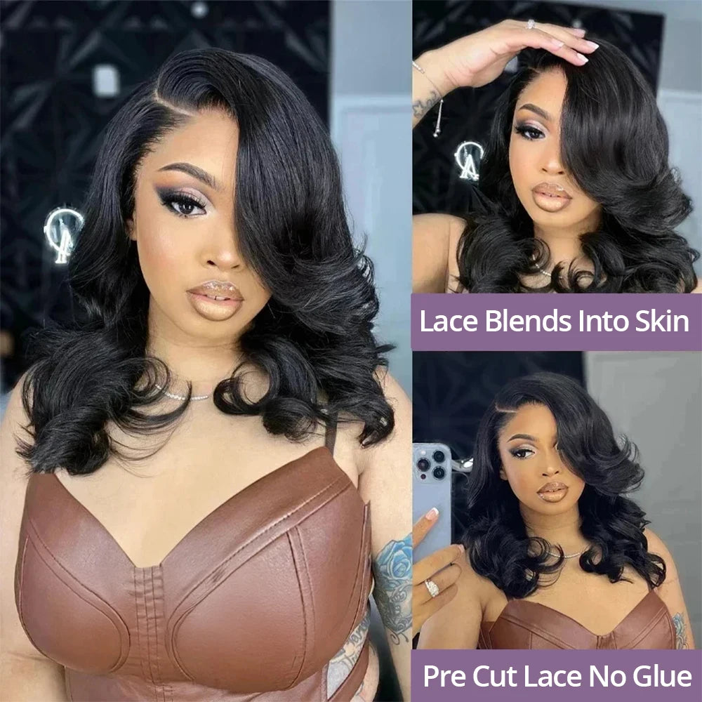 Bob Wig 13x4 Body Wave Glueless Human Wigs Hair Brazilian Ready To Wear 7x5 Lace Frontal Wig Pre Cut No Glue For Women Preplucked