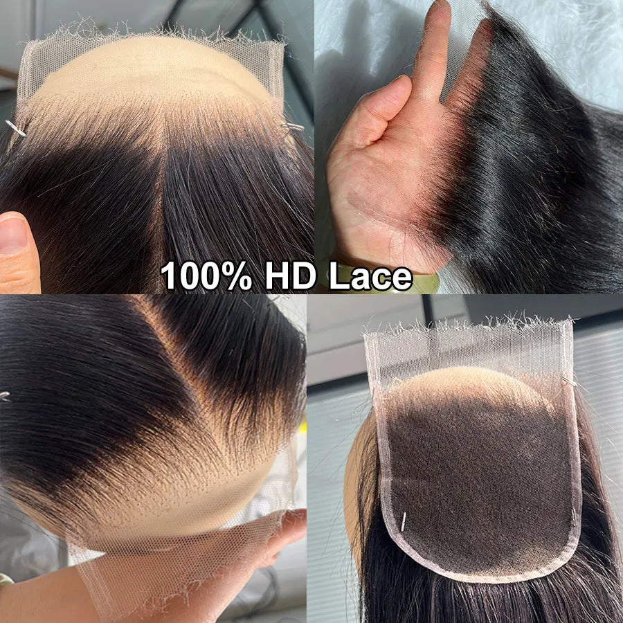 Skinlike HD Lace Frontal 13X4 13X6 Human Hair Wigs Closures Pre Plucked Invisible HD Lace Free Part 7x7 6x6 5x5 HD Lace Closure Only Wig
