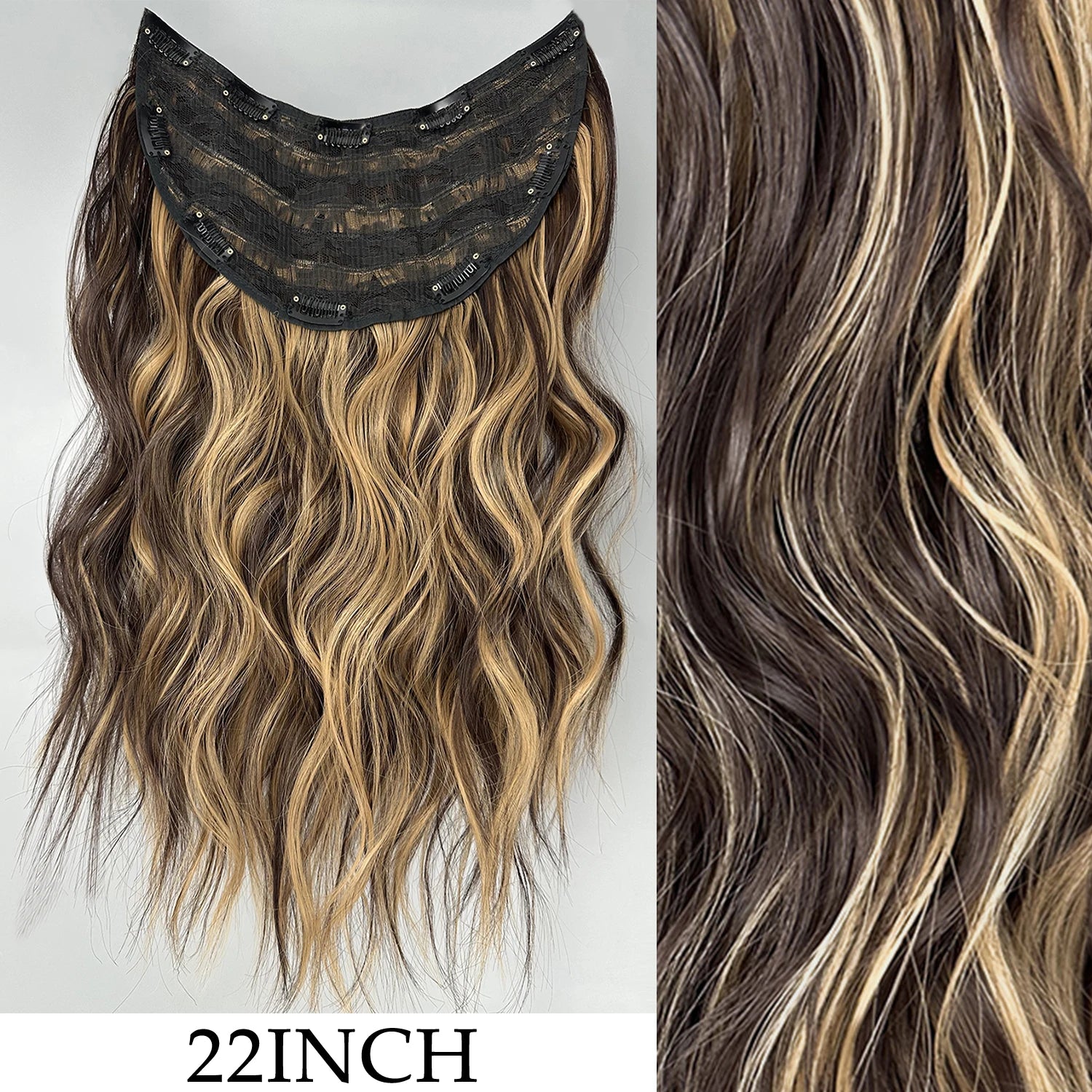 7Pcs/Set 16 Clips Wig Hair Accessories Extension Black Long Straight Natural Hair Wigs Ombre Hairpiece Heat Resistant Fiber For Women Hair Style