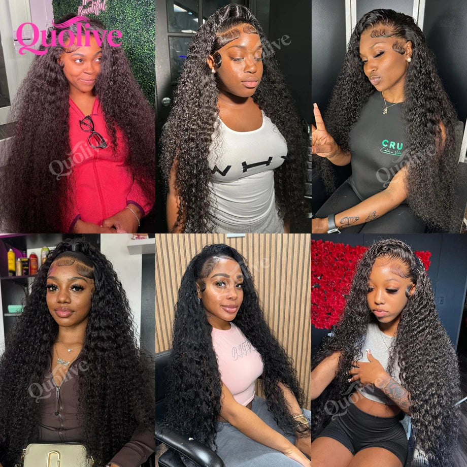 Deep Wave Frontal Wig 13x6 Hd Lace Curly Human Wigs Hair Loose Water Wave 30 - 40 Inch 13x4 Hd Lace Front Wigs For Black Woman