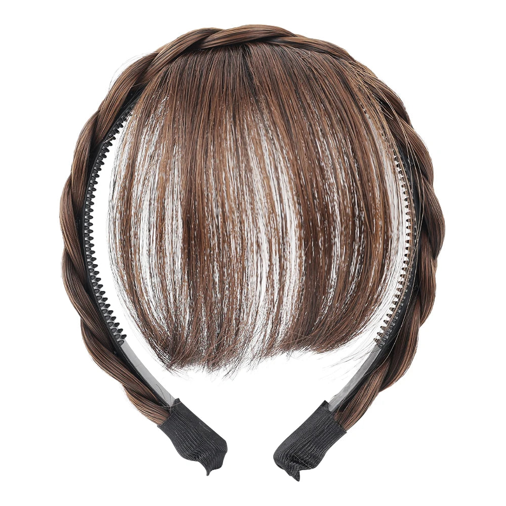 Wig Bangs Headband Synthetic Bangs Hair Extension and Accessories Fake Fringe Natural Hair Clip on Hairpieces for Women Invisible Natural Hair Wigs Clip