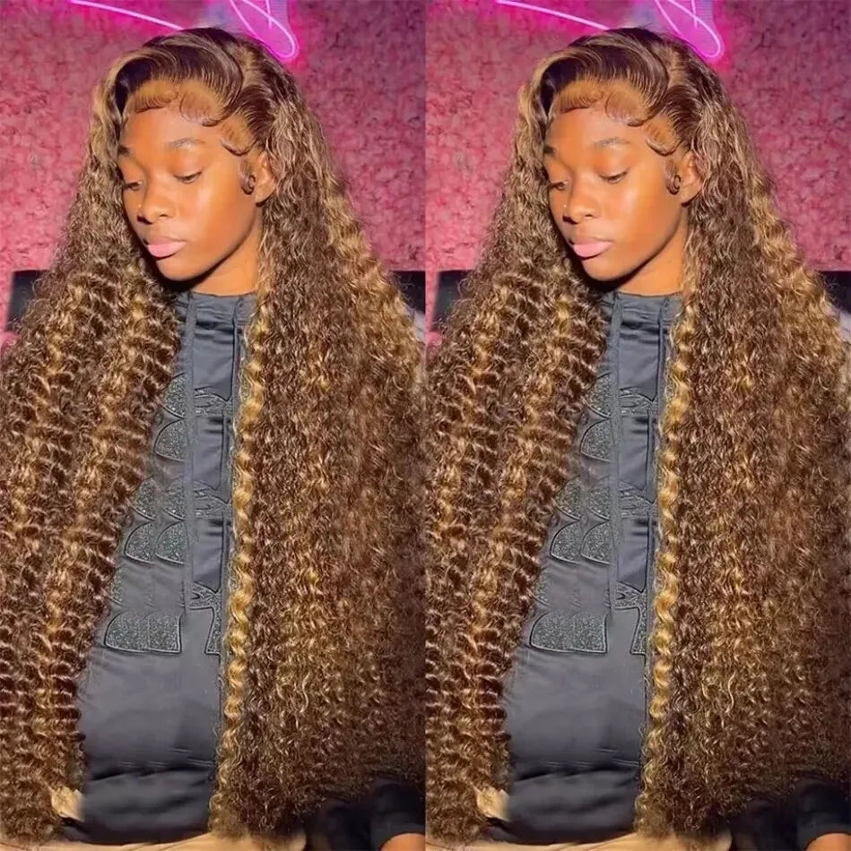 P427 Highlight Wig Human Hair Style Wigs Hd Lace Wig 13X6 Human Hair Deep Wave Frontal Wig Curly P1B30 Lace Front Hair Wigs Brazilian 250 Density