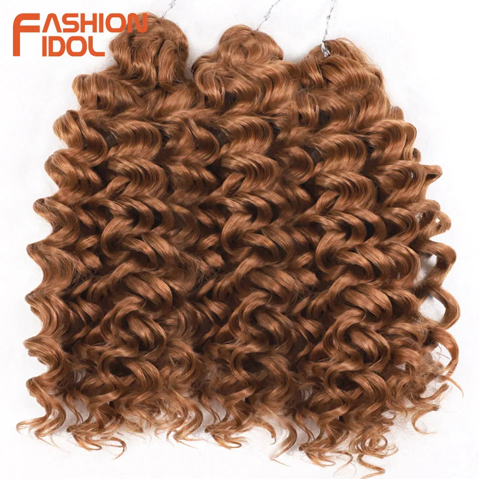 FASHION IDOL 300g 3pcs Wig Passion Twist Braiding Hair Wigs Synthetic 12 Inch Crochet Hair Ombre Blonde Afro Kinky Curly Hair Extensions and Accessories