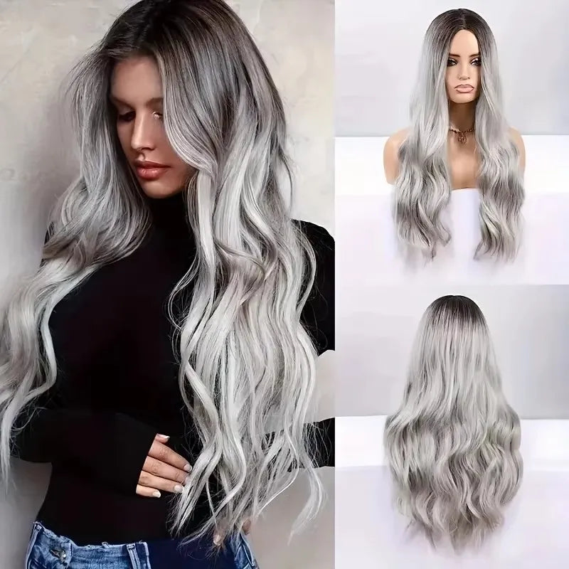 Black Color Long-Lasting Synthetic Wig for Women of Hair Wigs Extension and Accessories