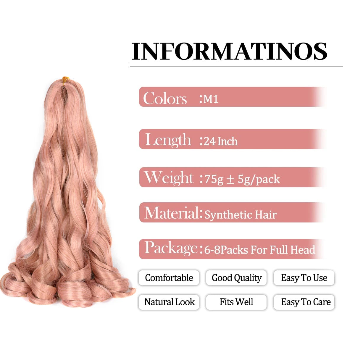 French Curly Braiding Hair Wigs Pre Stretched Bouncy Braiding Wig Hair Easy Braid Curl Braids, Lightweight Synthetic Wavy Hair Accessories and Extensions for Women