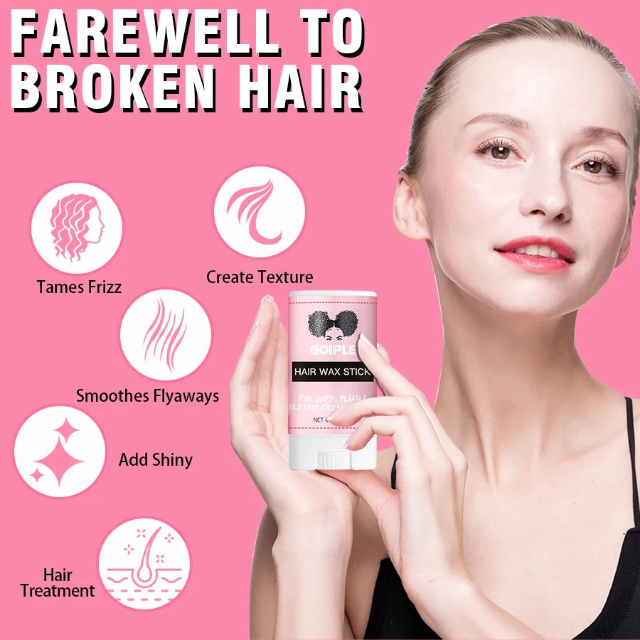 Wig Adhesive Double-ended Applicator Fast-dry Invisible Bonding, Hair Wigs Wax Stick Smoothing Broken Hair & Edge Control Wax for Wigs