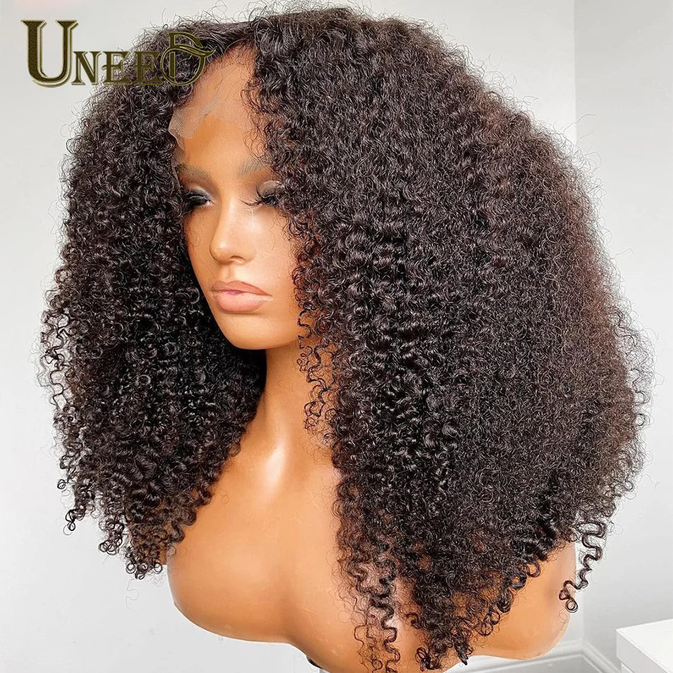 Mongolian Kinky Curly Wig Human Hair 13x4 Curly Lace Front Human Hair Wigs Hair Kinky Curly Lace Closure Wig For Women 180 Density