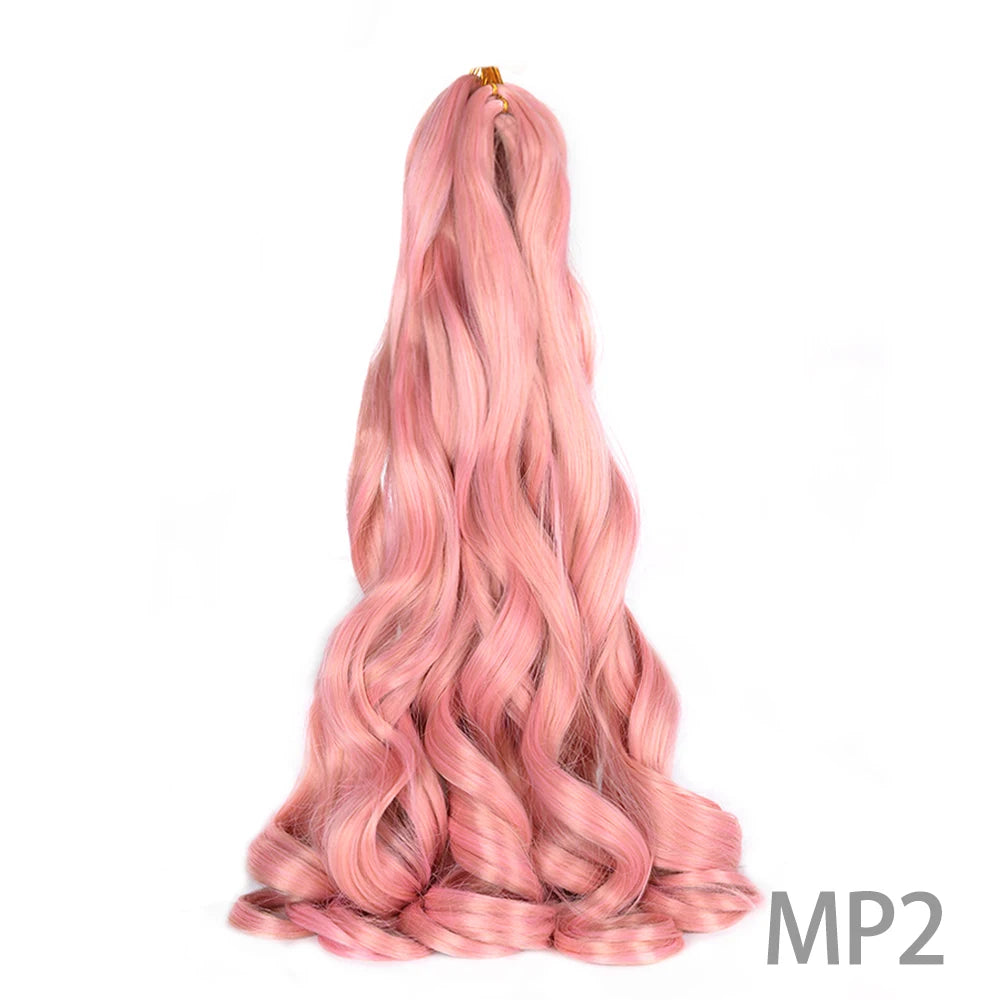French Curly Braiding Hair Wigs Pre Stretched Bouncy Braiding Wig Hair Easy Braid Curl Braids, Lightweight Synthetic Wavy Hair Accessories and Extensions for Women