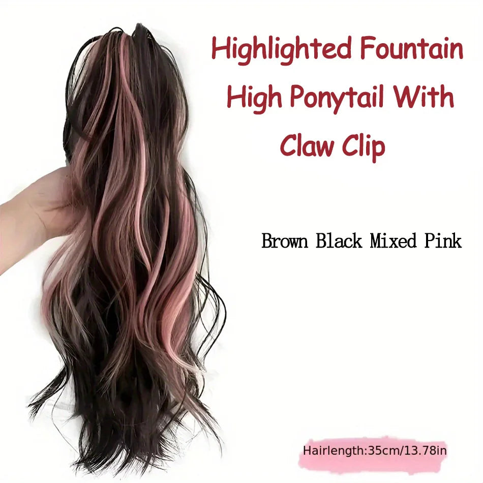 12Inch Short Wavy Synthetic Claw Clip Ponytail Hair Extensions and accessories wigs Heat Resistant Hair Ponytail With Grab Clips For Women Hair Style Daily Use