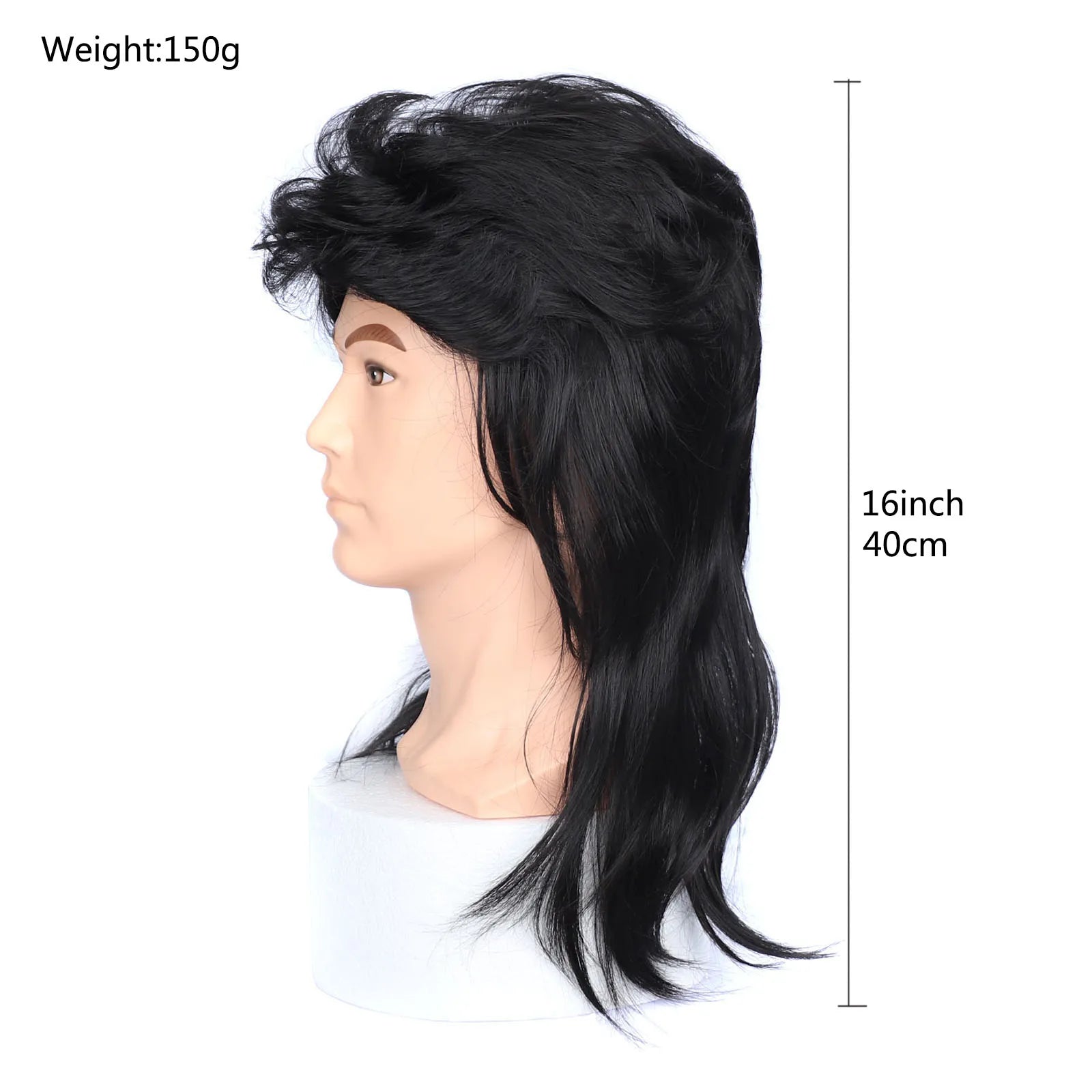 Hair Wigs Vintage 80s Mullet Wig for Men Unisex Curly Permed Black Brown Synthetic Hairpiece for Cosplay Party Women Daily Use