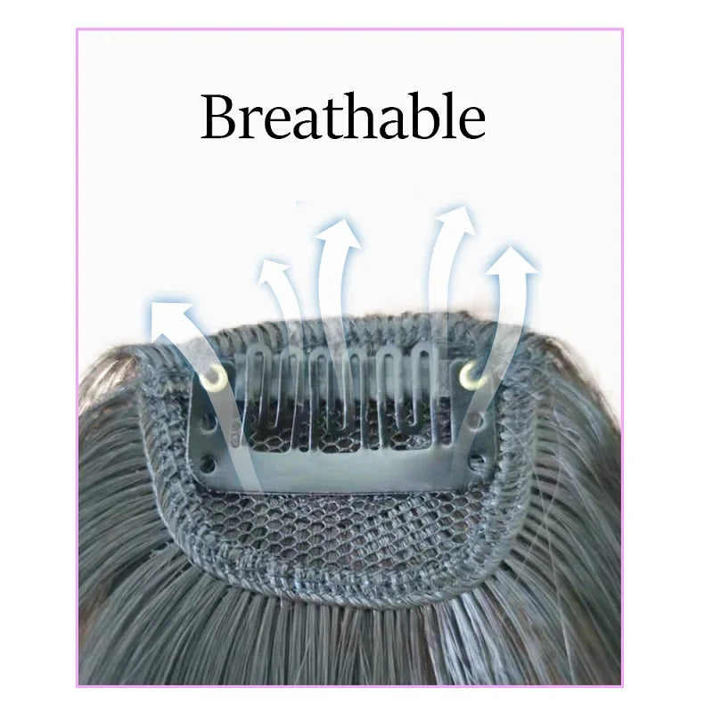 Synthetic Fake Invisible Air Bangs Wig Hair Accessories and Extension Front Fringes Hairpiece Black Brown Wigs Hair Accessories and Extension for Women