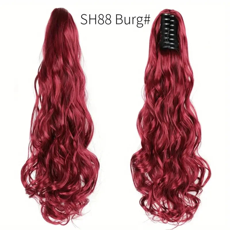 Wig female curly Hair Wigs big wavy ponytail with grab clip, Hair Accessories and Extension
