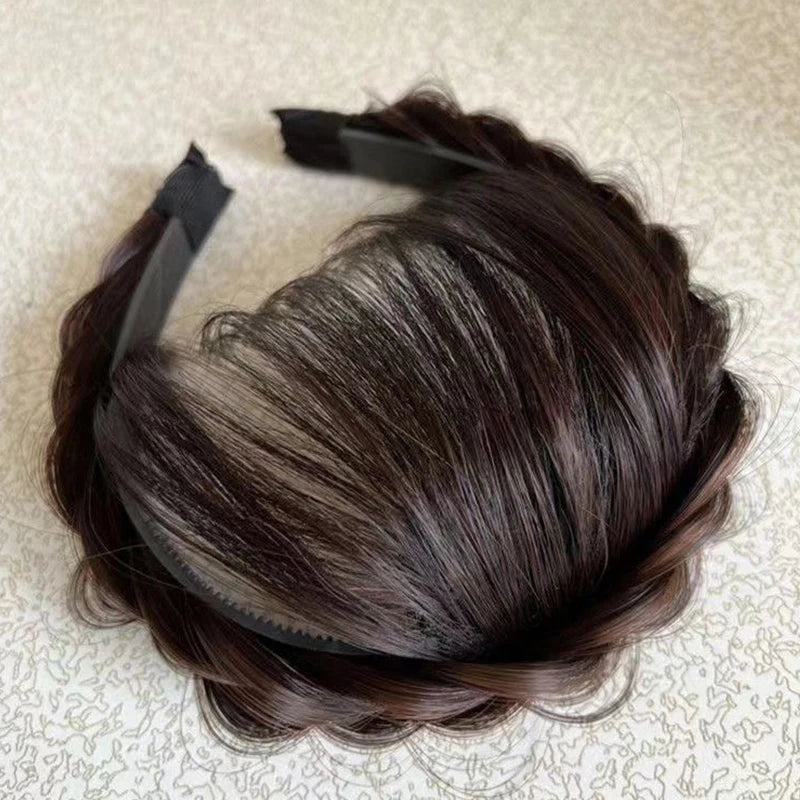 Wig Bangs Headband Synthetic Bangs Hair Extension and Accessories Fake Fringe Natural Hair Clip on Hairpieces for Women Invisible Natural Hair Wigs Clip