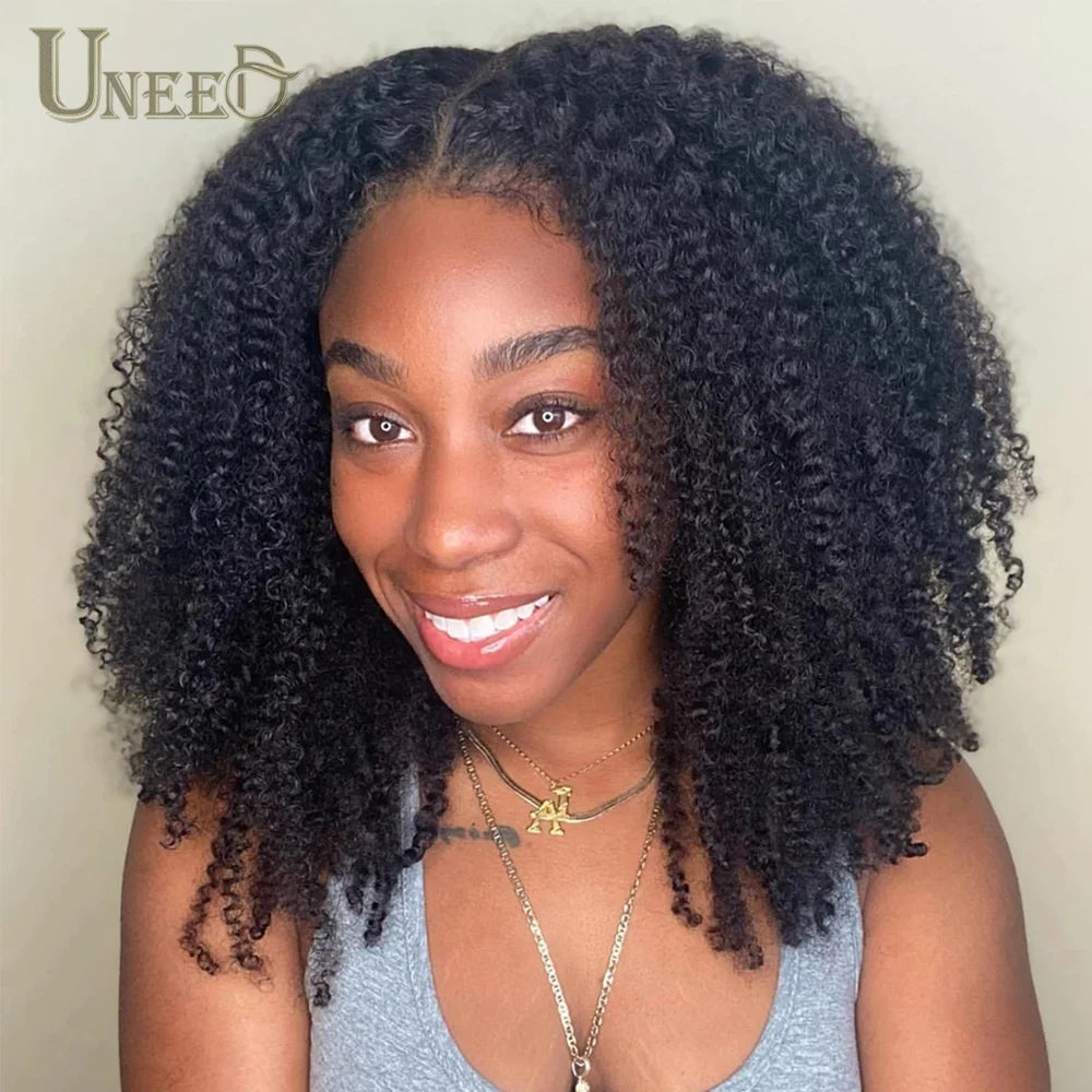 Mongolian Kinky Curly Wig Human Hair 13x4 Curly Lace Front Human Hair Wigs Hair Kinky Curly Lace Closure Wig For Women 180 Density