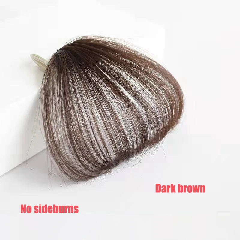 3D Remy Human Hair Wigs Air Bangs For Girl Women Forehead Reissue ONE Clip in Wig Hair Accessories and Extensions Natural Fringe Hairpiece 4 Colors Hair Style