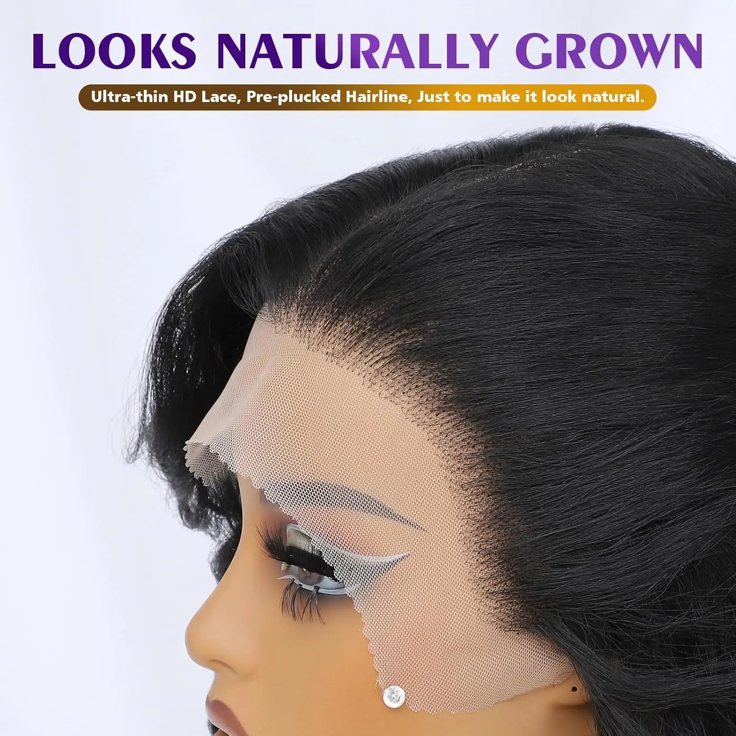 Latisha HD Synthetic Lace Front Wigs Curly Pre Plucked Lace Frontal Wig with Bangs for Women Highlight with Babyhair 24Inch Wigs