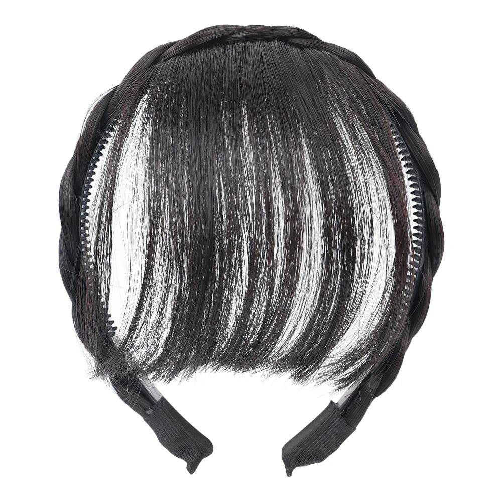 Wig Bangs Headband Synthetic Bangs Hair Extension and Accessories Fake Fringe Natural Hair Clip on Hairpieces for Women Invisible Natural Hair Wigs Clip
