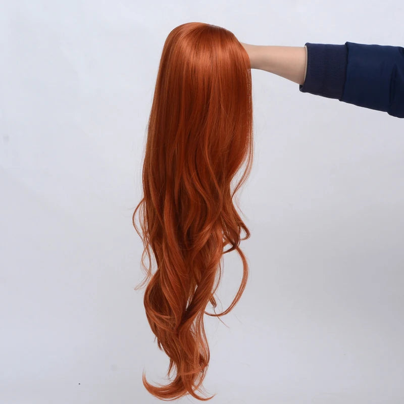 SuQ Synthetic Wig Women's  Copper Red Hair Wigs Synthetic Natural Cosplay Party Long Wave Middle Part Heat Resistant Daily Use Women