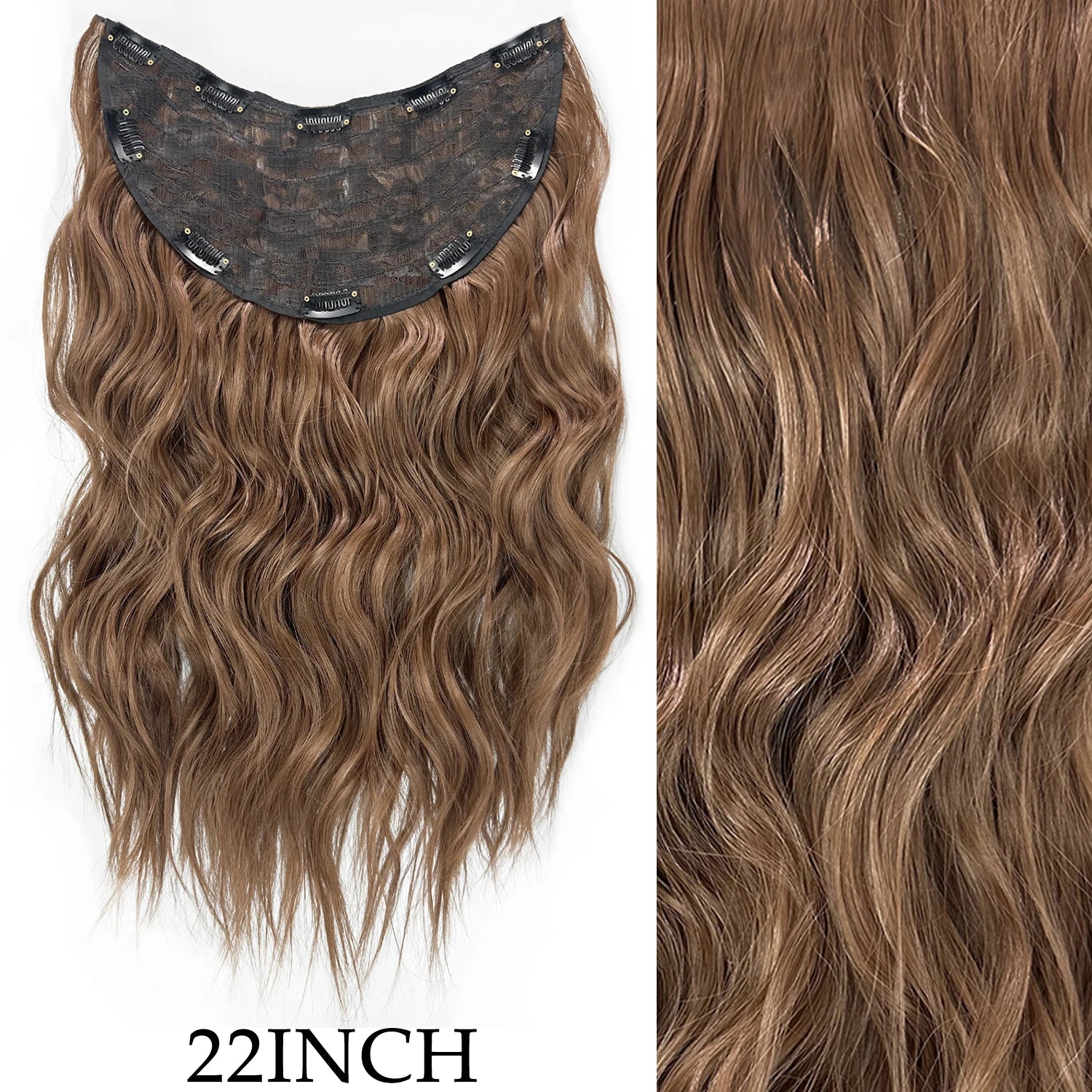7Pcs/Set 16 Clips Wig Hair Accessories Extension Black Long Straight Natural Hair Wigs Ombre Hairpiece Heat Resistant Fiber For Women Hair Style