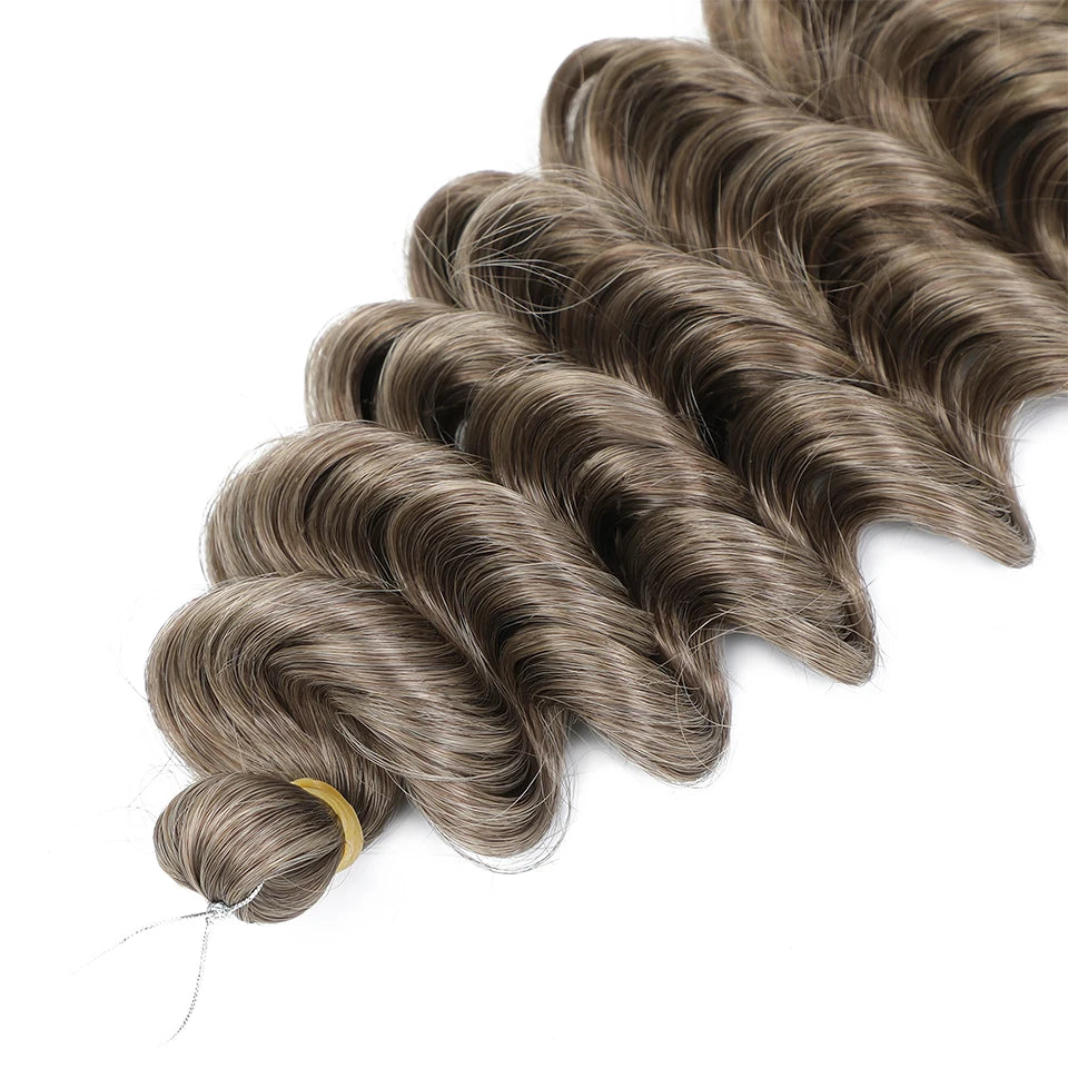 Wig Deep Wave Twist Braiding Hair Extensions and Accessories For Women High Quality Synthetic Crochet Braids Hair 24 Inch Wigs Ombre Bug Brown Afro Curls