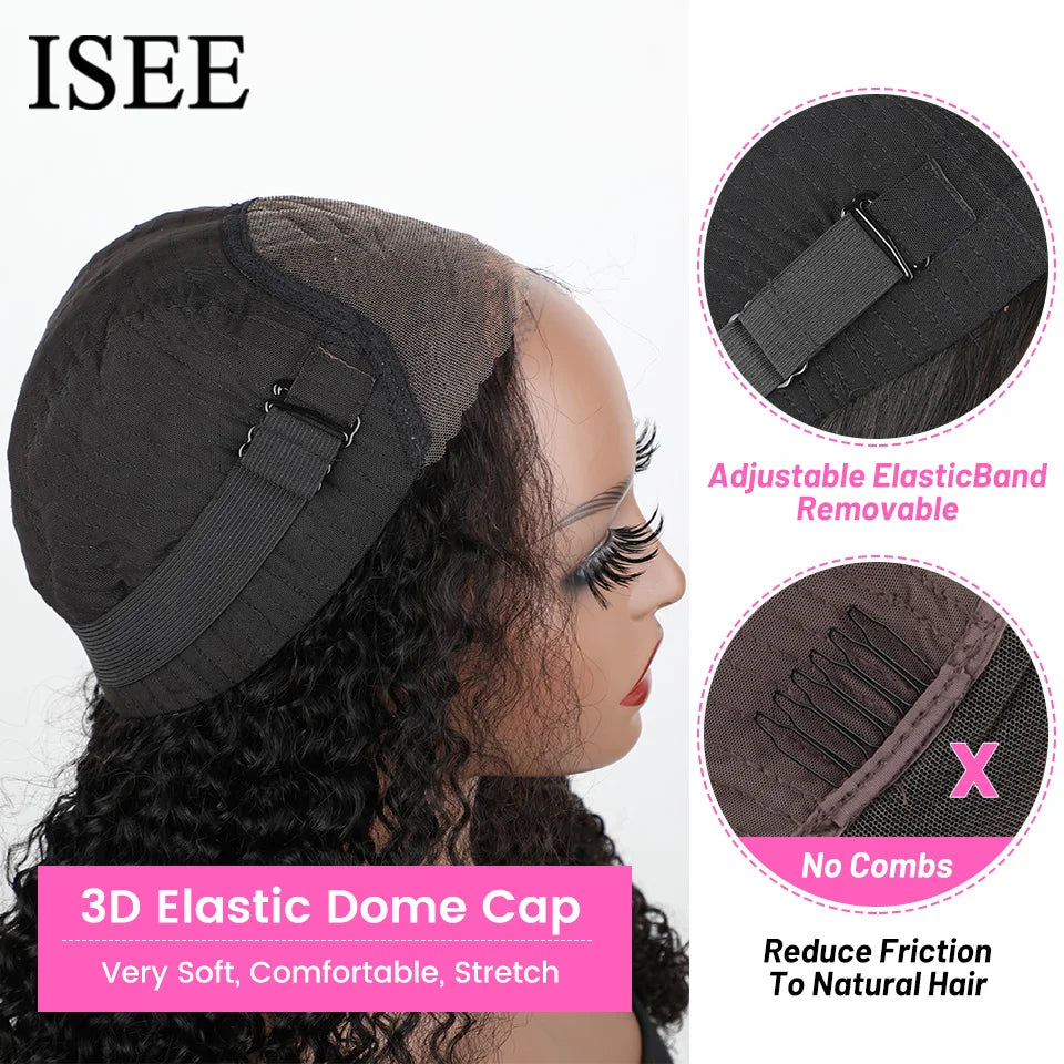 Wear Go Wig ISEE Hair Wigs Mongolian Water Wave 7x5 Glueless Pre-plucked Human Wig Ready To Go Pre Cut Lace Easy Install HD Lace Wigs